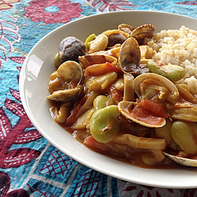 あさりとトマトのカレー