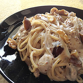くるみと甘栗のパスタ